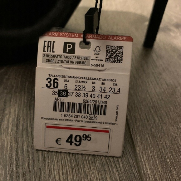 Zara Basic Collection Sz 36 Eur, 5.5 US heels NWT - Picture 7 of 7